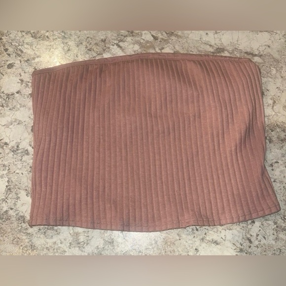 Victoria's Secret PINK Ribbed Unlined Tube Top Crop  Large NWOT - Picture 1 of 9